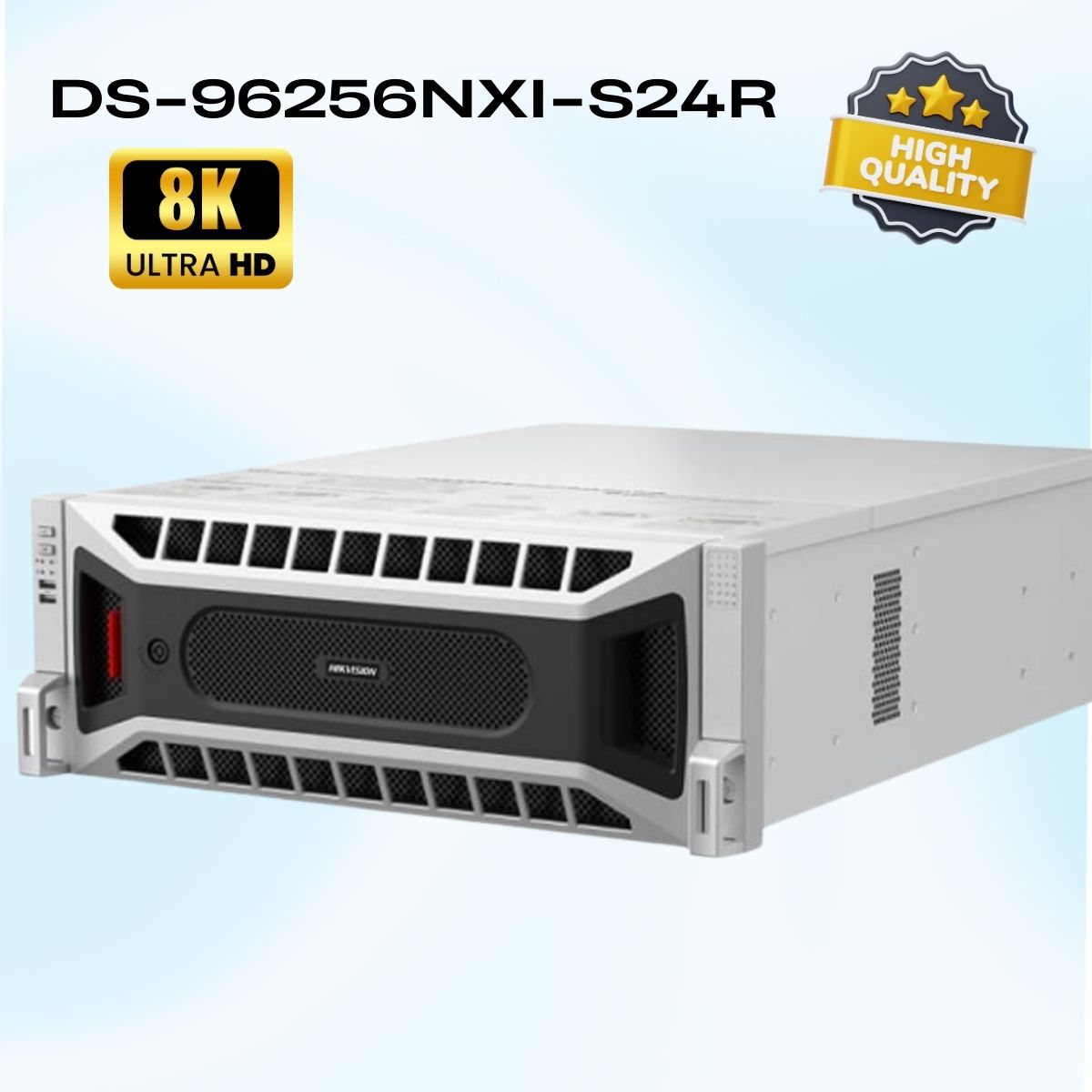 Đầu ghi 256 kênh Hikvision DS-96256NXI-S24R 8K, 24 giao diện SATA, ổ cứng 3,5 inch, Điện dự phòng 100 - 240 VAC, 50 - 60 Hz
