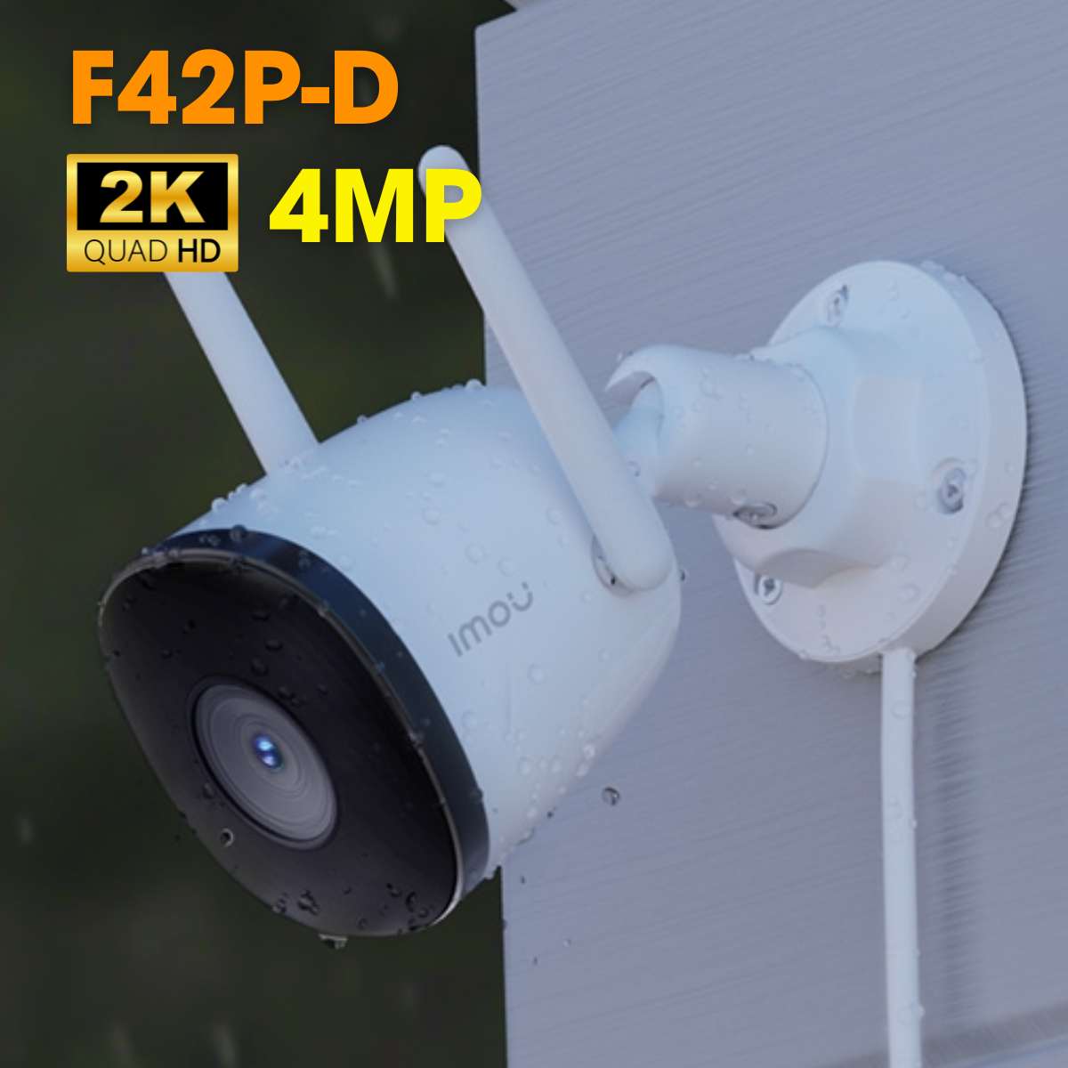 Camera wifi ngoài trời Imou IPC-F42P-D, 4MP, H.265, tích hợp mic, phát hiện con người