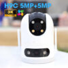 Camera 2 mắt Ezviz H9C 3K 5MP+5MP tích hợp mic và loa, cảnh báo chủ động, phát hiện con người